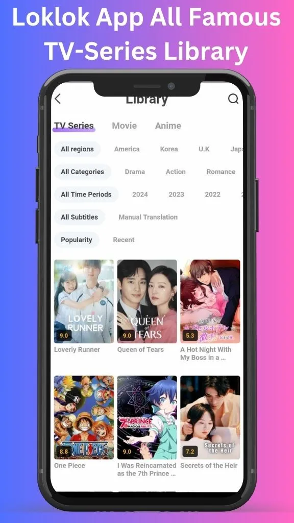 Loklok App All Famous TV Series Collections